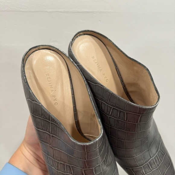 Rejona Pyo Andi Mule Shoe Size 39 EU Leather Square Toe - Picture 3 of 11